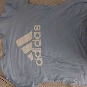 Baby blue addidas t shirt